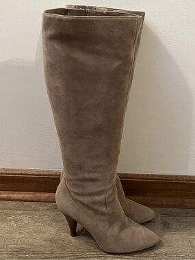 Via Spiga Bethany Knee Tall Boots Suede Heels